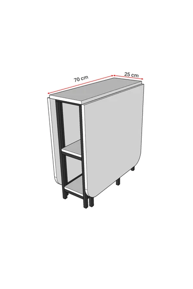 Asra Trend Metal Gövde Katlanır Mutfak Yemek Çalışma Masası, 155×75×70 cm, KM-31  ANTRASİT - Resim 6