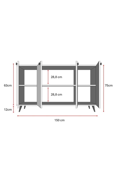 4 KAPAKLI KONSOL  Nevada - Resim 6