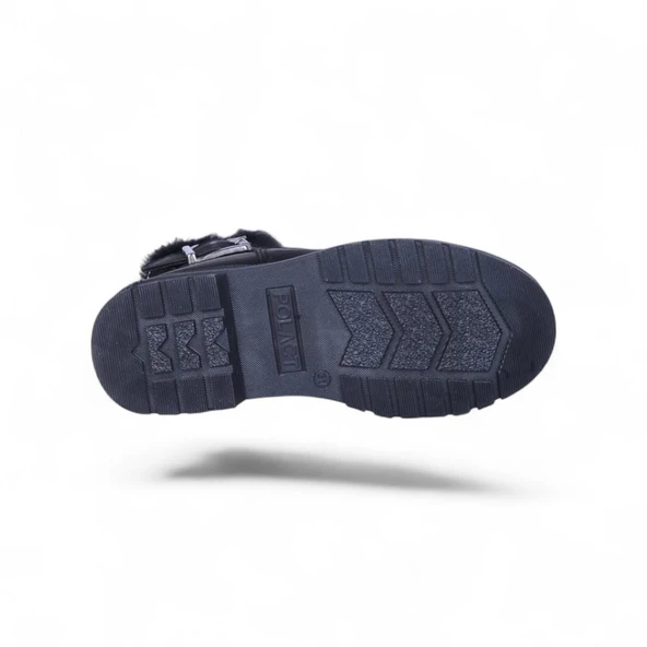 Skuaıter 24064 Plct Nubuk Siyah Kız Çocuk Düz Bot - Resim 4