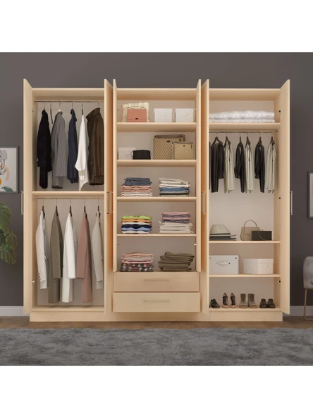 6 Kapaklı Gardırop 240cm  Akça Ağaç - Resim 2