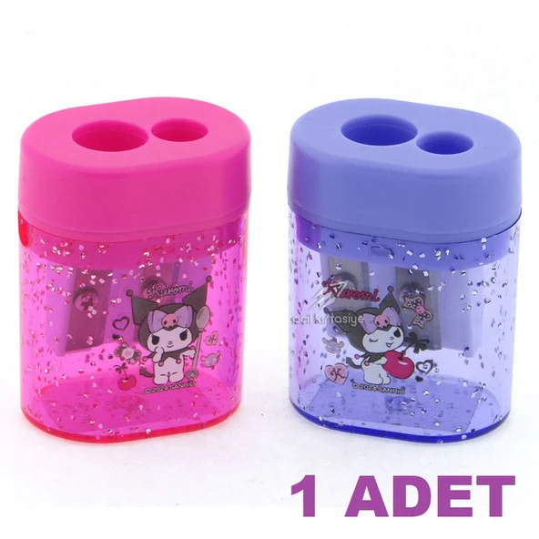 Kuromi Çift Bıçaklı (Gözlü) Hazneli Oval Kalemtraş 1 Adet