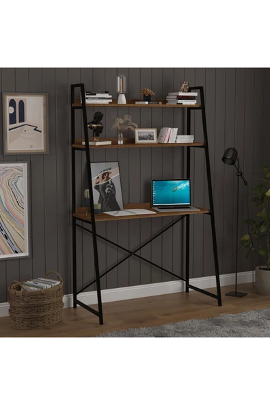 METAL KİTAPLIKLI ÇALIŞMA MASASI  Nevada - Resim 3