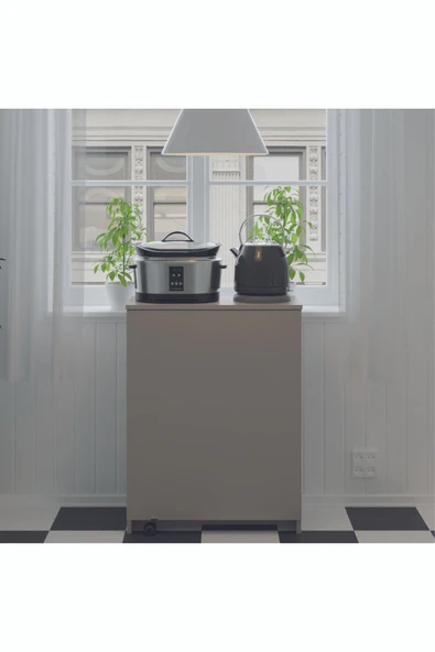 Mutfak Fonksiyonel Kiler Dolabı  Katlanır Masa  Kül Gri - Resim 3