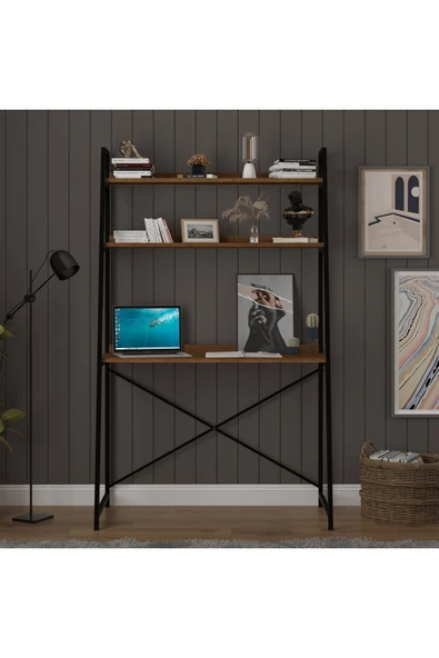 METAL KİTAPLIKLI ÇALIŞMA MASASI  Nevada - Resim 2