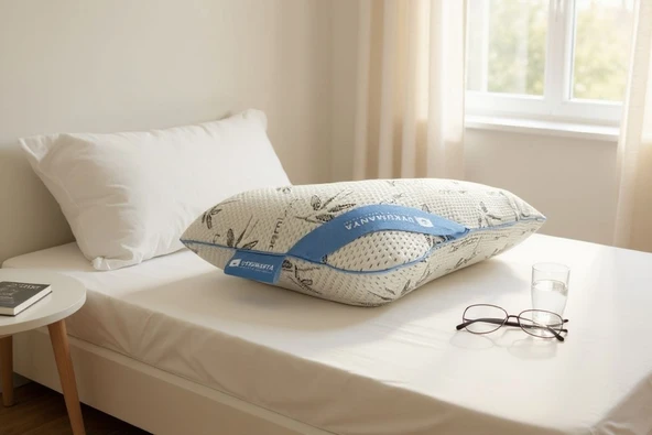 Uykumanya Comfort Series Pure Lateks Yastık Mite-Free Bamboo Kılıf 60x40x15cm - 4