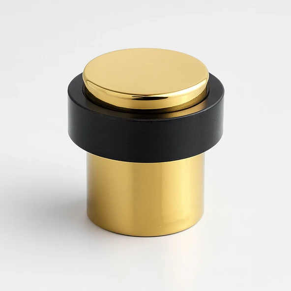 Metal Kapı Stoperi Gold Düz Model Vidalı Montaj Kauçuk Başlık Kapı Tamponu Çarpma Önleyici Durdurucu ürün görseli