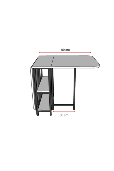 Asra Trend Metal Gövde Katlanır Mutfak Yemek Çalışma Masası, 155×75×70 cm, KM-31  AKÇAAĞAÇ - Resim 11