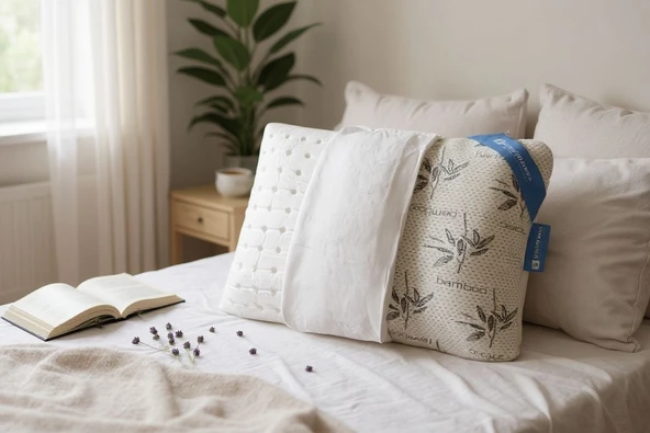 Uykumanya Comfort Series Pure Lateks Yastık Mite-Free Bamboo Kılıf 60x40x15cm - 2