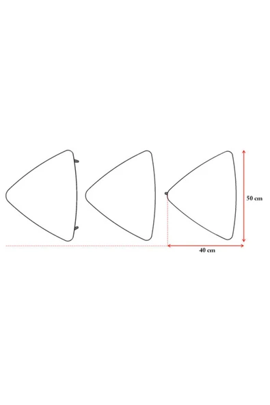 3’lü ÜÇGEN ZİGON SEHPA AHŞAP AYAKLI  RETRO GRİ - Resim 6