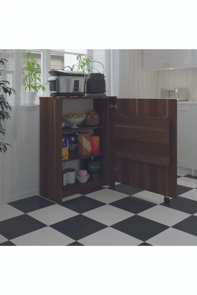 Mutfak Fonksiyonel Kiler Dolabı  Katlanır Masa  Nevada - Resim 3