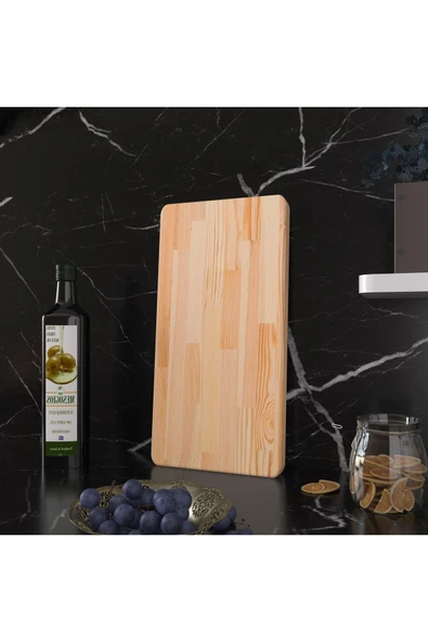 Doğal Sunum Servis Et Kesme Tahtası  ÇAM - Resim 2