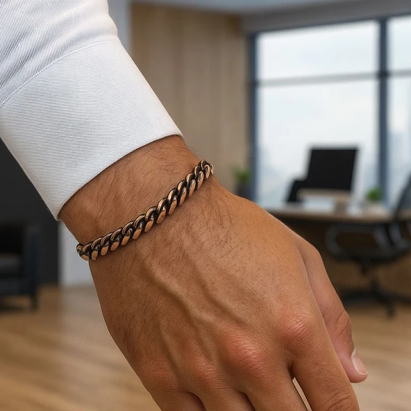 Dmt Copper Home %100 El Yapımı Bakır Bileklik,Doğal Antibakteriyel Bakır Bileklik, Sağlık Dostu Şık Tasarım IŞIKLI KUTULU - 7