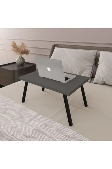 Katlanır Laptop Sehpası Seyyar Kahvaltı Sehpası Çalışma Masası  ANTRASİT ürün görseli