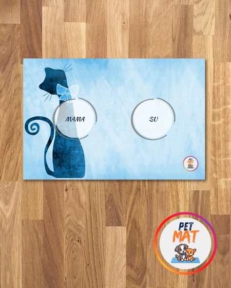 Petmat Kedi Mama Paspası , Kaymaz Taban , Yıkanabilir , Evcil Hayvan Paspası 028-M