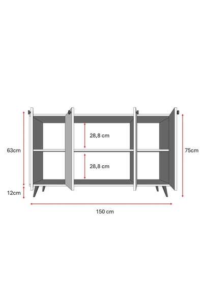 4 KAPAKLI KONSOL  Akçaağaç - Resim 6