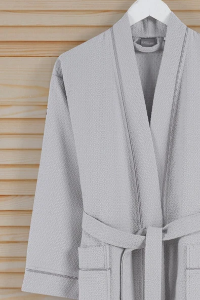 Varol Dama Serisi Kimono Yaka Pike Bornoz Sabahlık - Resim 12