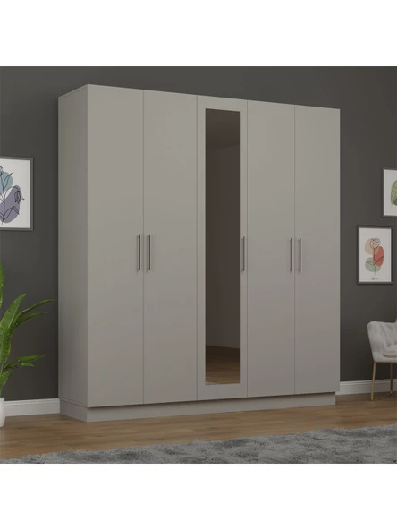 5 Kapaklı Gardırop 200cm  KÜL GRİ ürün görseli