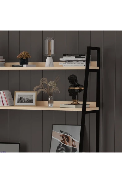 METAL KİTAPLIKLI ÇALIŞMA MASASI  Akçaağaç - Resim 4