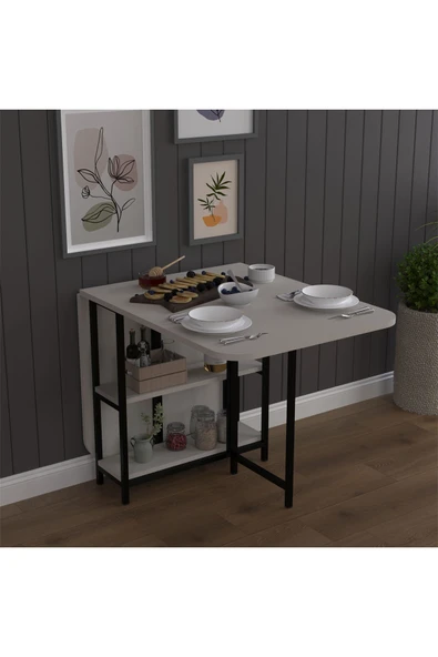 Asra Trend Metal Gövde Katlanır Mutfak Yemek Çalışma Masası, 155×75×70 cm, KM-31  ANTRASİT ürün görseli