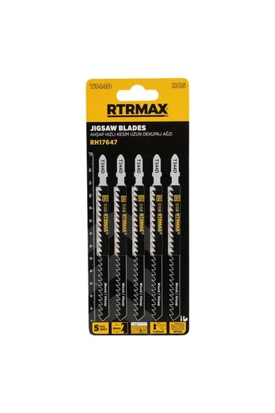Rtrmax Rh17647 Ahşap Hızlı Kesim Uzun Dekupaj Ağzı 5'li set 132 mm. - Resim 2
