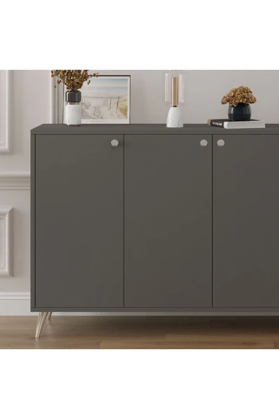 4 KAPAKLI KONSOL  Antrasit - Resim 4