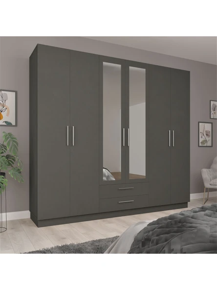 6 Kapaklı Gardırop 240cm  ANTRASİT ürün görseli