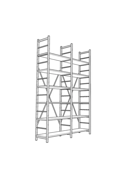 6 RAFLI METAL KİTAPLIK İKİ MODÜL  Nevada - Resim 8