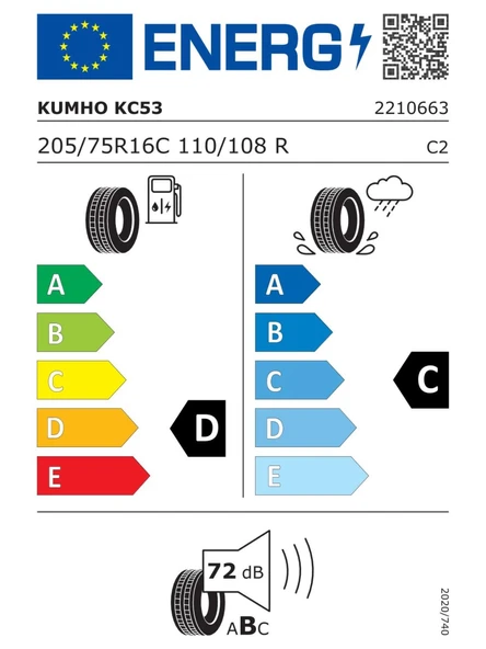 KUMHO 205/75R16C 110/108R PORTRAN KC53 8PR 2025 YAZ LASTİĞİ - 2