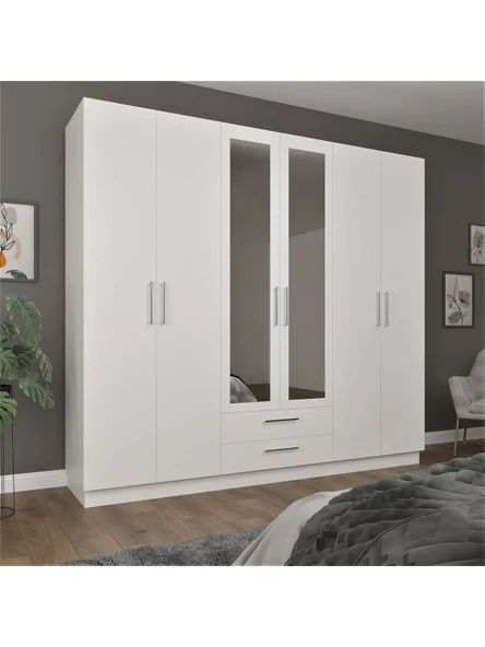 6 Kapaklı Gardırop 240cm  BEYAZ ürün görseli