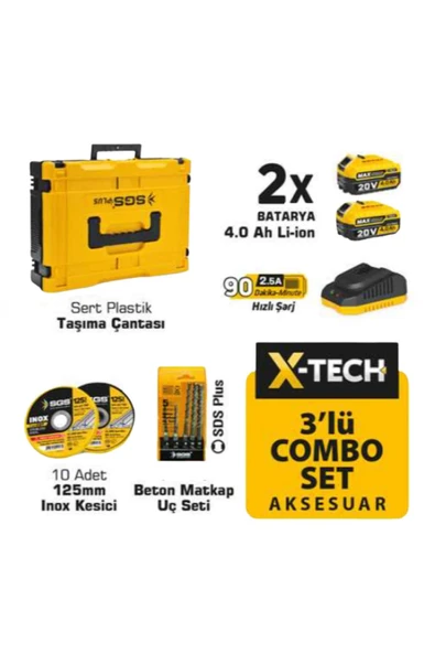 Sgs Combo 3 Parça Set(Darbeli Matkap/Kırıcı-Delici/Avuç Taşlama Makinesi) - Resim 3