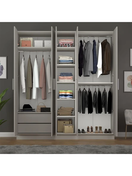 5 Kapaklı Gardırop 200cm  KÜL GRİ - Resim 2