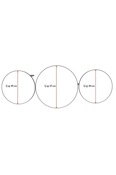 3’lü YUVARLAK ZİGON SEHPA AHŞAP AYAKLI  NEVADA - Resim 6