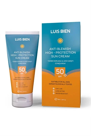 Luis Bien Yüksek Korumalı & Leke Karşıtı Güneş Kremi SPF50 – Cilt Tonunu Eşitleyen, Nemlendirici Yüz Kremi, 50 ml