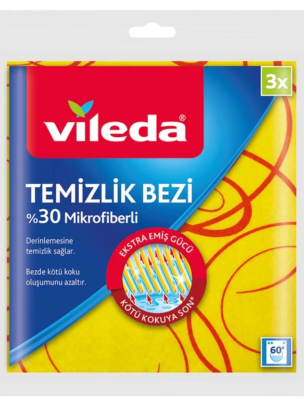 Vileda 30% Extra Mikrofiberli Temizlik Bezi 3 lü x 3 Paket - Resim 2