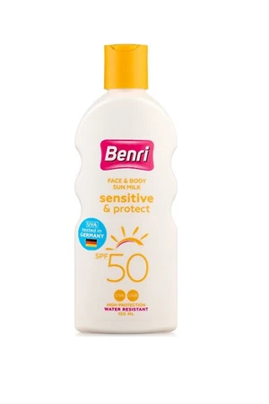 Benri Hassas & Koruma Güneş Sütü SPF50 – Yüksek Koruma, Hassas Ciltlere Özel Nemlendirici Losyon, 150 ml ürün görseli 1