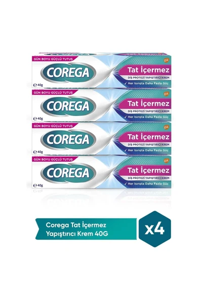 Tat Içermez Diş Protez Yapıştırıcı Krem 40 Gr X 4 Adet + Protez Diş Saklama Kutusu - Resim 2