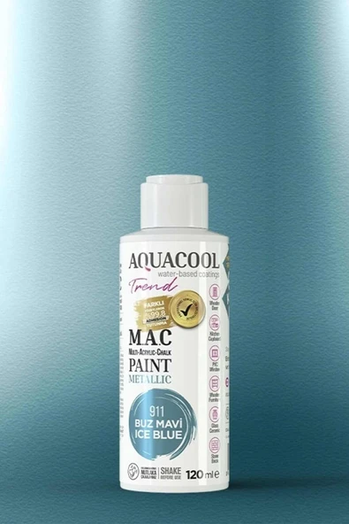 Aquacool Trend M.A.C Su Bazlı Metalik Dönüşüm Boyası 120 ml. - Resim 6