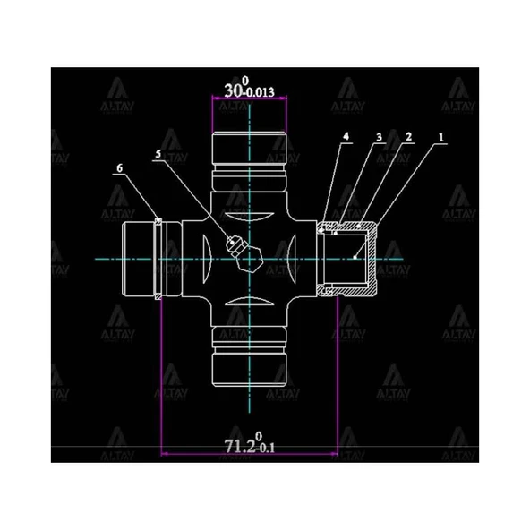 İSTAVROZ MAFSAL (ŞAFT) L-200 06= 4x2 / 4x4 (101mm X 30mm İÇTEN SEGMAN) MHR-10403 MAHER GUM-99 - 1