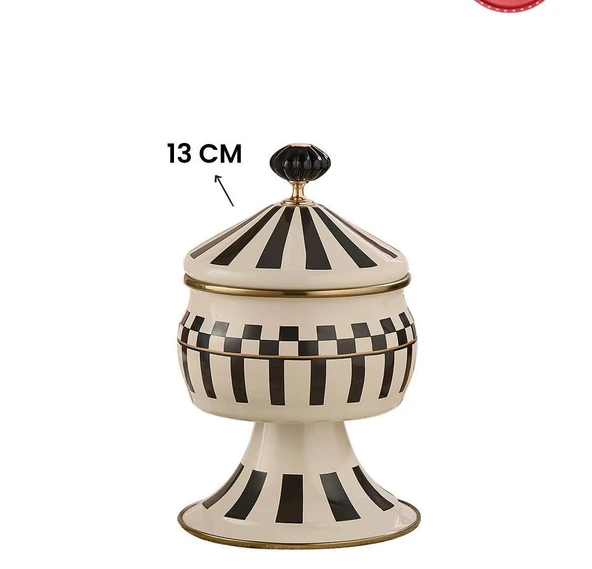 Prime Cream Emaye Çaydanlık Takımı ve Emaye Ayaklı Şekerlik - Resim 5