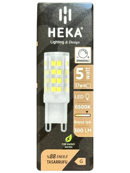(3 Adet) Heka 5W (37W) 6500K (Beyaz Işık) G9 Duylu Dim Edilebilir Led Kapsül Ampul - Resim 2