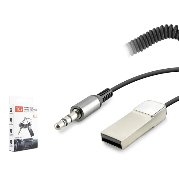 Hadron HD9005 3.5mm AUX Bağlantılı Eller Serbest Görüşmeli USB Güç Beslemeli Araç İçi Bluetooth 5.0 Adaptör - Siyah - 1