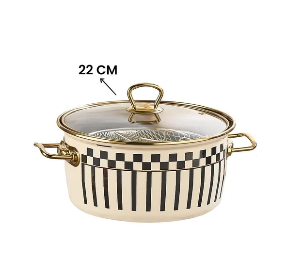 Emaye Çaydanlık - Tepsi 28 CM -  Karıştırma Kabı ve Kızartma Tenceresi - 9