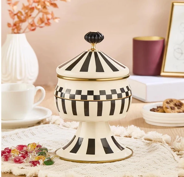 Prime Cream Emaye Ahşap Saplı Sosluk / Sütlük – 14 CM ve Emaye Ayaklı Şekerlik - 4