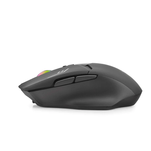 Hadron G400 1600dpi Gökkuşağı Ledli Ekranlı Bluetooth + 2.4 GHz Mini USB Type-C Şarjlı Kablosuz Oyuncu Mouse - Siyah - 4