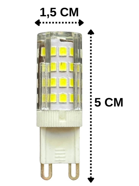 (8 Adet) Heka 5W (37W) 6500K (Beyaz Işık) G9 Duylu Dim Edilebilir Led Kapsül Ampul - Resim 3