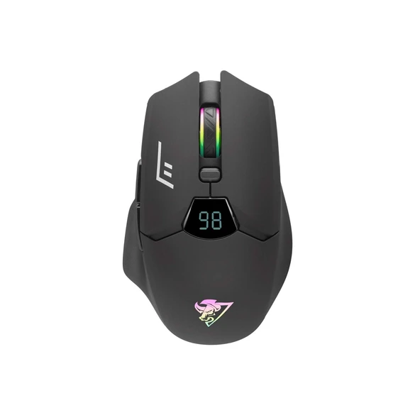 Hadron G400 1600dpi Gökkuşağı Ledli Ekranlı Bluetooth + 2.4 GHz Mini USB Type-C Şarjlı Kablosuz Oyuncu Mouse - Siyah - 3
