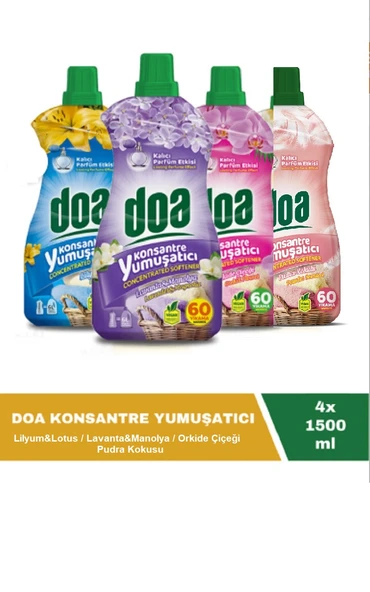 Doa Konsantre Yumuşatıcı Seti 4 X 1500 Ml 240 Yıkama