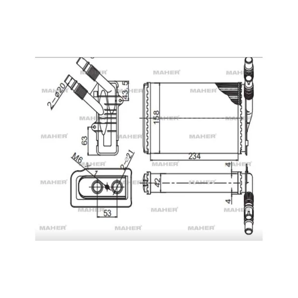 RADYATÖR KALORİFER KANGOO  98-08 MEKANİK MHR-19078 MAHER 7701205538 - 1
