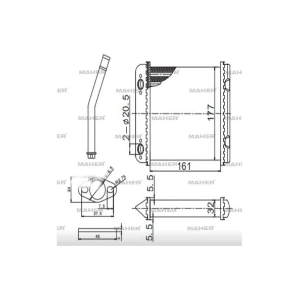 RADYATÖR KALORİFER VECTRA A    88-95 / ASTRA F 91-98 / ASTRA F CLASSIC 98-02  DELPHI TİPİ MEKANİK MHR-14710 MAHER 1806116-1843106 - 1