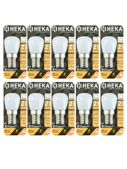 (10 Adet) Heka 2W (14W) 3000K (Sarı Işık) E14 Duylu (İnce Duy) Dim Edilebilir Soft Led Mini Ampul ürün görseli 1
